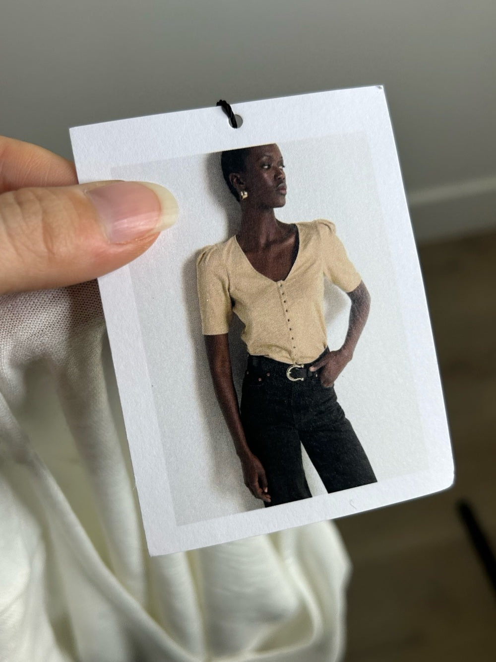 Nation LA 100% Cotton Jen Gold Button Down Puff Sleeve Top in White