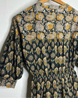 Anthropologie DRA 100% Cotton Ruched Sleeve Neutral Fit and Flare Mini Dress