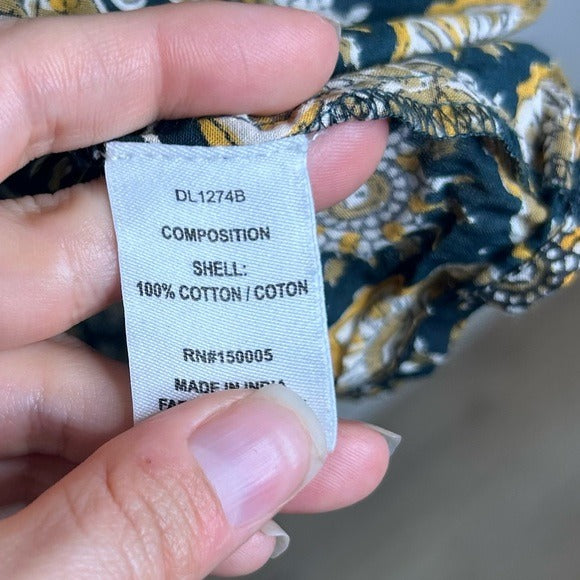 Anthropologie DRA 100% Cotton Ruched Sleeve Neutral Fit and Flare Mini Dress