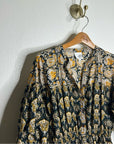 Anthropologie DRA 100% Cotton Ruched Sleeve Neutral Fit and Flare Mini Dress