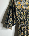 Anthropologie DRA 100% Cotton Ruched Sleeve Neutral Fit and Flare Mini Dress