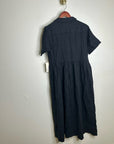 MATE The Label 100% Organic Linen Shirt Dress in Jet Black