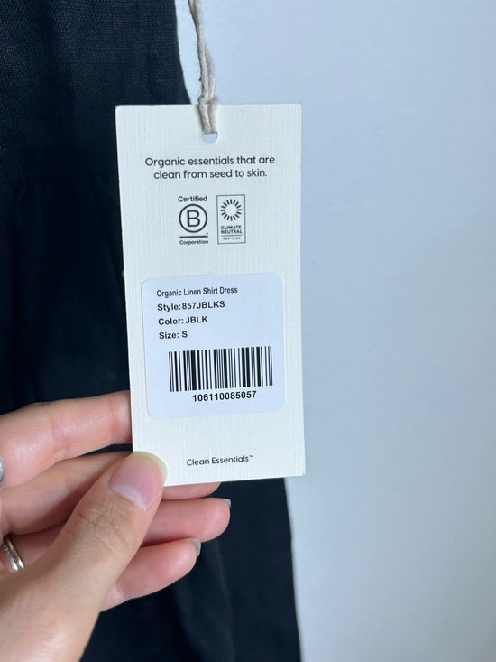 MATE The Label 100% Organic Linen Shirt Dress in Jet Black