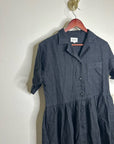 MATE The Label 100% Organic Linen Shirt Dress in Jet Black