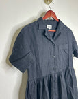 MATE The Label 100% Organic Linen Shirt Dress in Jet Black