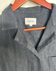 MATE The Label 100% Organic Linen Shirt Dress in Jet Black