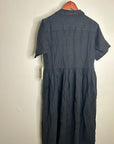 MATE The Label 100% Organic Linen Shirt Dress in Jet Black
