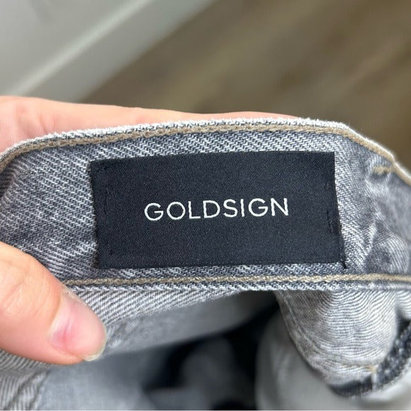 GOLDSIGN 100% Organic Cotton Relaxed Straight Leg Washed Black