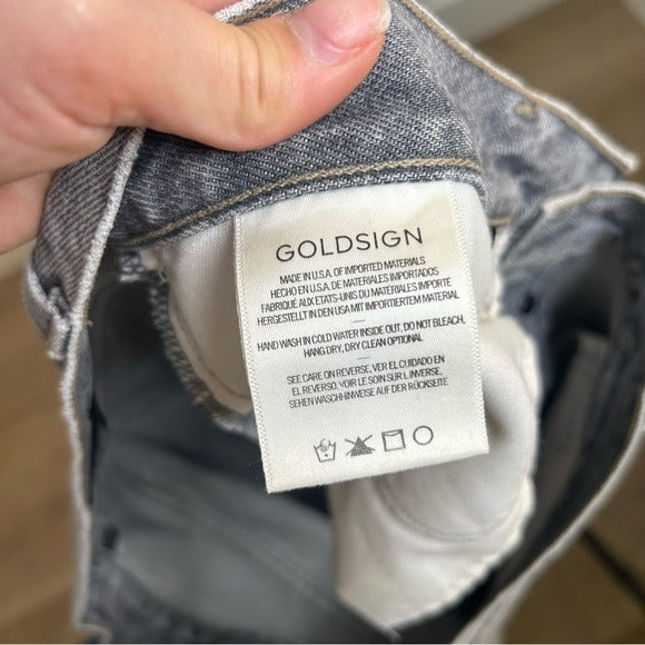 GOLDSIGN 100% Organic Cotton Relaxed Straight Leg Washed Black