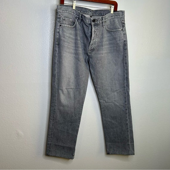 GOLDSIGN 100% Organic Cotton Relaxed Straight Leg Washed Black