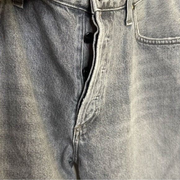 GOLDSIGN 100% Organic Cotton Relaxed Straight Leg Washed Black