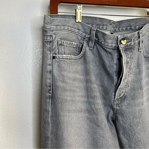 GOLDSIGN 100% Organic Cotton Relaxed Straight Leg Washed Black