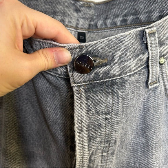 GOLDSIGN 100% Organic Cotton Relaxed Straight Leg Washed Black