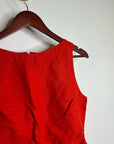 Madewell 100% Linen Cinched Boatneck Sleeveless Top in Wild Poppy Red