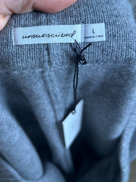 Unsubscribed 100% Cashmere Gray Jogger Sweater Pant Relaxed Fit