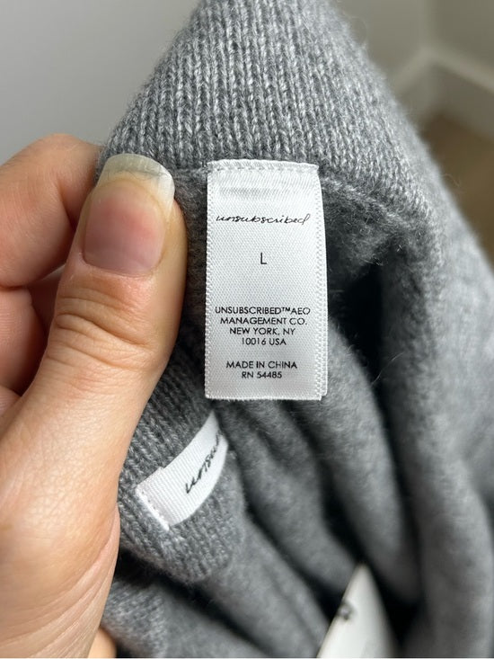 Unsubscribed 100% Cashmere Gray Jogger Sweater Pant Relaxed Fit