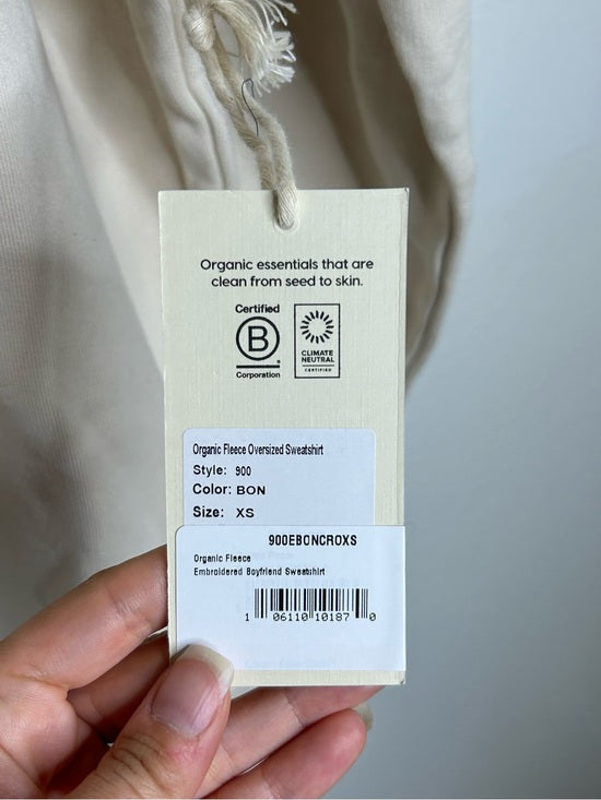 MATE The Label 100% Organic Cotton Fleece Oversized Sweatshirt Croissant