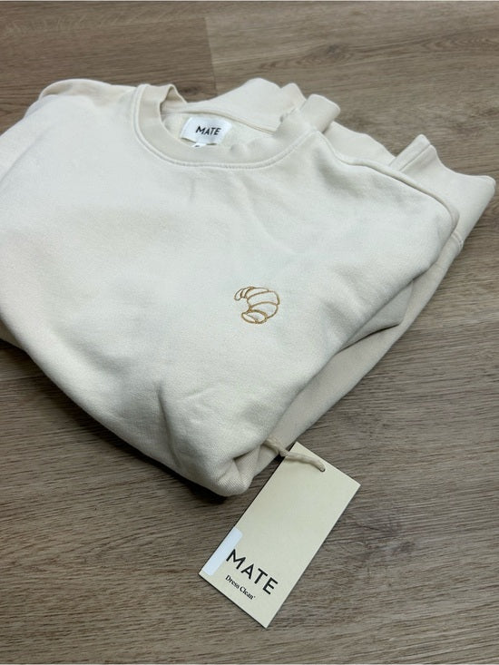 MATE the Label MATE The Label 100% Organic Cotton Fleece Oversized Sweatshirt Croissant - Cotton, Fleece