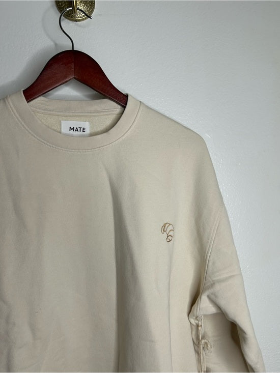 MATE The Label 100% Organic Cotton Fleece Oversized Sweatshirt Croissant