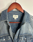 J. Crew 100% Cotton Denim Pearl Snap Button Down Collared Long Sleeve Top