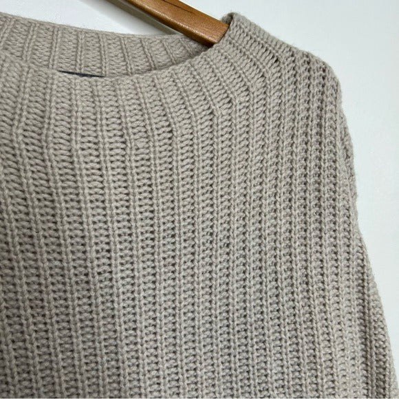 Vince VINCE Wool Yak Textured Knit Neutral Sweater - Wool
