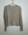 VINCE Wool Yak Textured Knit Neutral Sweater