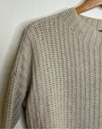 VINCE Wool Yak Textured Knit Neutral Sweater