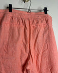 Athleta 100% Linen Wide Leg Drawstring Pant in Bright Coral