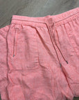 Athleta 100% Linen Wide Leg Drawstring Pant in Bright Coral