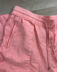 Athleta 100% Linen Wide Leg Drawstring Pant in Bright Coral