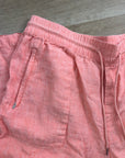 Athleta 100% Linen Wide Leg Drawstring Pant in Bright Coral