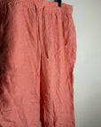 Athleta 100% Linen Wide Leg Drawstring Pant in Bright Coral