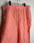 Athleta 100% Linen Wide Leg Drawstring Pant in Bright Coral