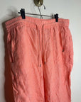 Athleta 100% Linen Wide Leg Drawstring Pant in Bright Coral