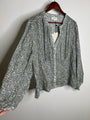 Nation LA 100% Cotton Floral Sage Green Button Down Lightweight Blouse