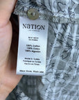 Nation LA 100% Cotton Floral Sage Green Button Down Lightweight Blouse