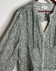 Nation LA 100% Cotton Floral Sage Green Button Down Lightweight Blouse