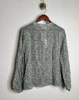 Nation LA 100% Cotton Floral Sage Green Button Down Lightweight Blouse