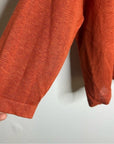 Eileen Fisher 100% Organic Linen Knit Pullover Slouchy Sweater Top Rust Orange