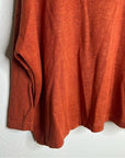Eileen Fisher 100% Organic Linen Knit Pullover Slouchy Sweater Top Rust Orange