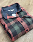 Outerknown 100% Organic Cotton Coral Blue Check Blanket Shirt Button Down