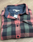 Outerknown 100% Organic Cotton Coral Blue Check Blanket Shirt Button Down