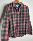 Outerknown 100% Organic Cotton Coral Blue Check Blanket Shirt Button Down