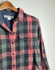 Outerknown 100% Organic Cotton Coral Blue Check Blanket Shirt Button Down