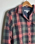 Outerknown 100% Organic Cotton Coral Blue Check Blanket Shirt Button Down