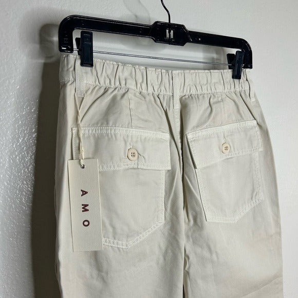 AMO 100% Cotton Ranger Relaxed Fit Straight Leg Pant in Vintage White