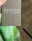 Brodie Cashmere 100% Cashmere Green Tie Dye Multicolor Pullover Sweater