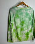 Brodie Cashmere 100% Cashmere Green Tie Dye Multicolor Pullover Sweater
