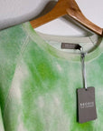 Brodie Cashmere 100% Cashmere Green Tie Dye Multicolor Pullover Sweater
