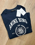 Anine Bing 100% Cotton Jaylin Collegiate Tee In Navy Blue